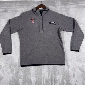 Columbia PFG Pullover Women's XL Gray Fleece 1/4 Snap Texas Tech Reck Em Tech Em